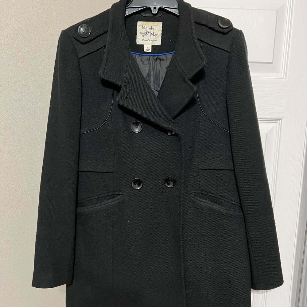 Women’s Black Button-Front Coat